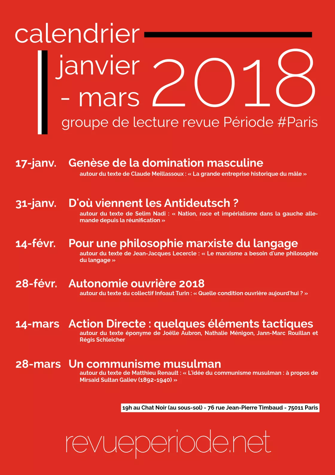 Programme Janvier Mars 18 Groupe De Lecture De La Revue Periode Paris Luttes Info